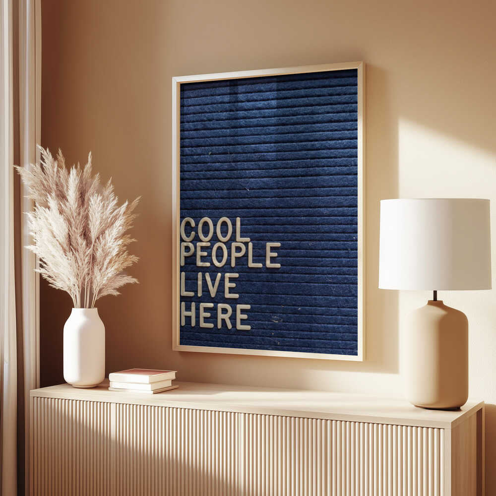 Cool People Live Here Letter Board Poster