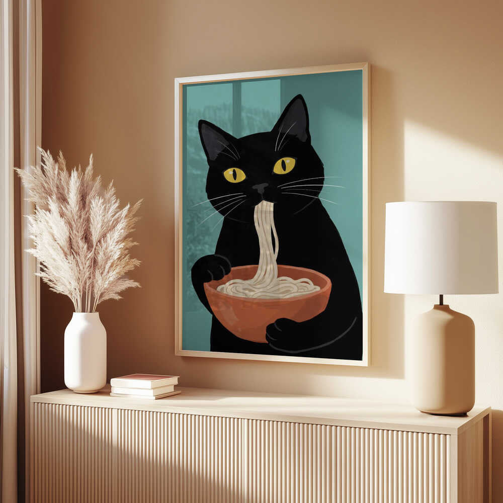 Noodle Cat No 2 Poster