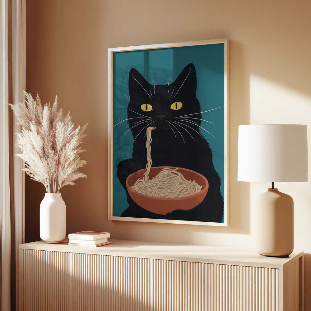 Noodle Cat No 3 Poster