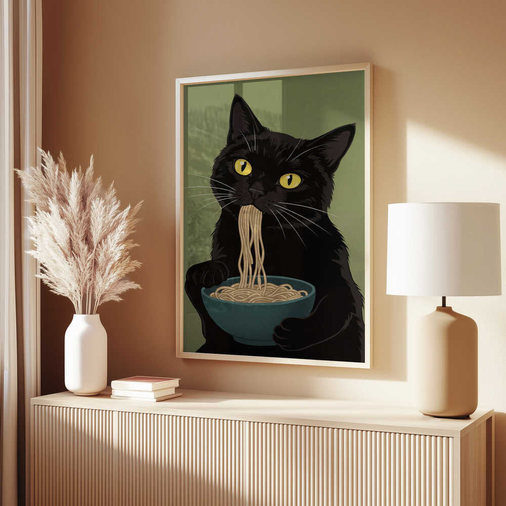 Noodle Cat No 4 Poster
