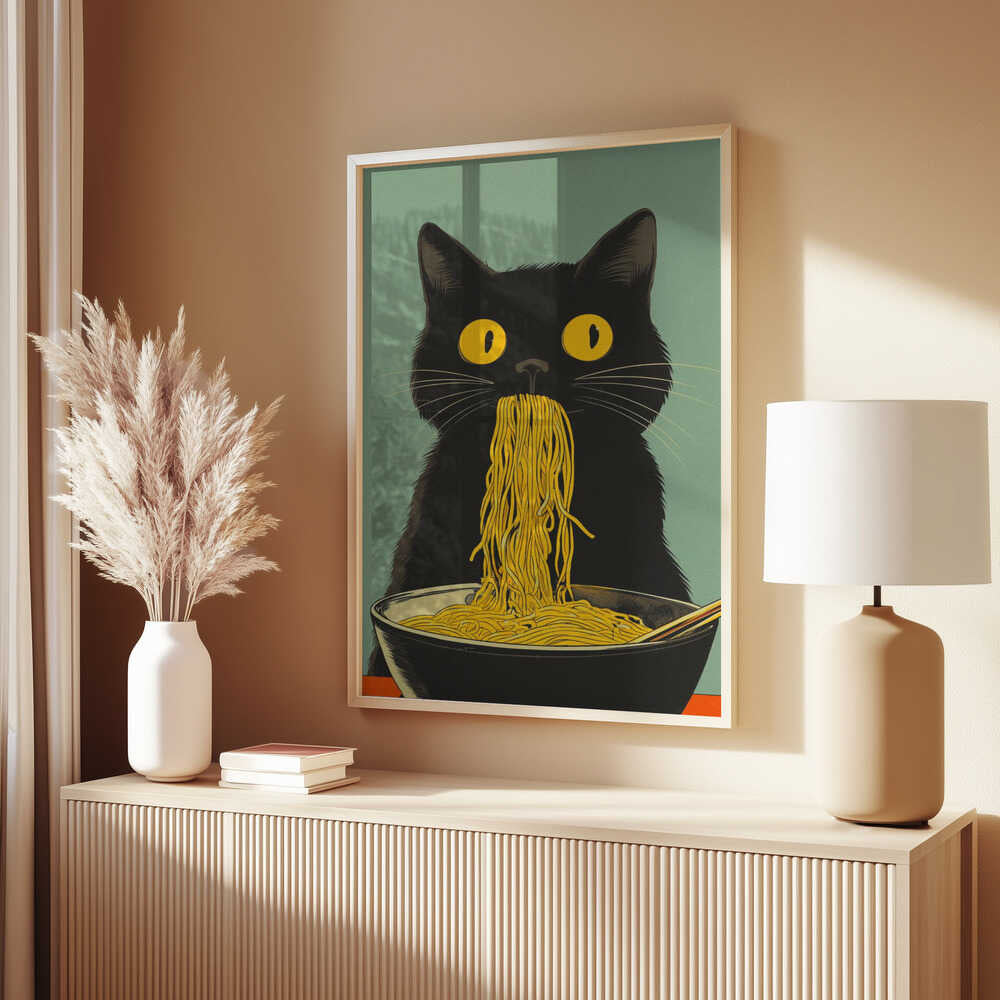 Noodle Cat No 5 Poster