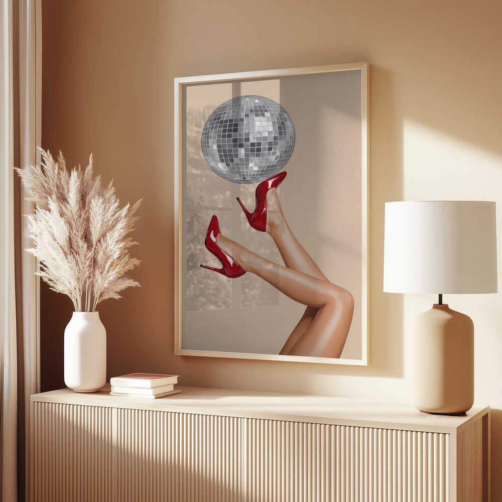 Stiletto Heels and Disco Ball Poster