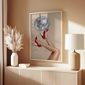 Stiletto Heels and Disco Ball Poster