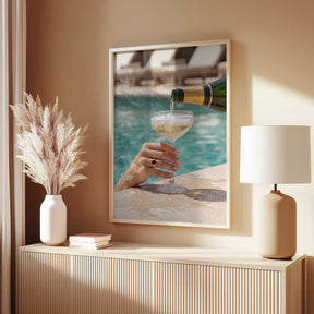 Luxury Poolside Champagne Poster