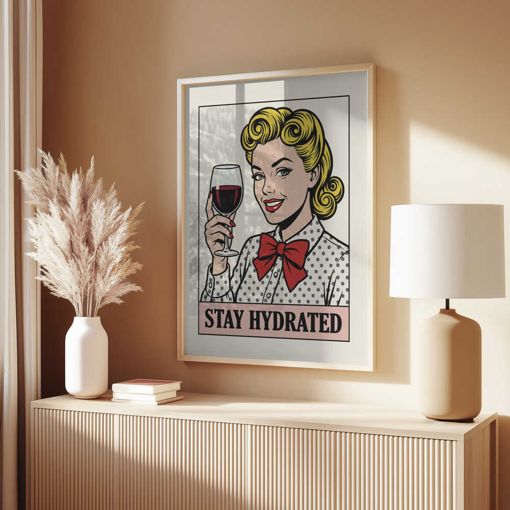 Pop Art Wine Woman Poster