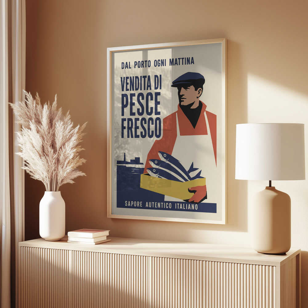 Italian Fish Market Poster