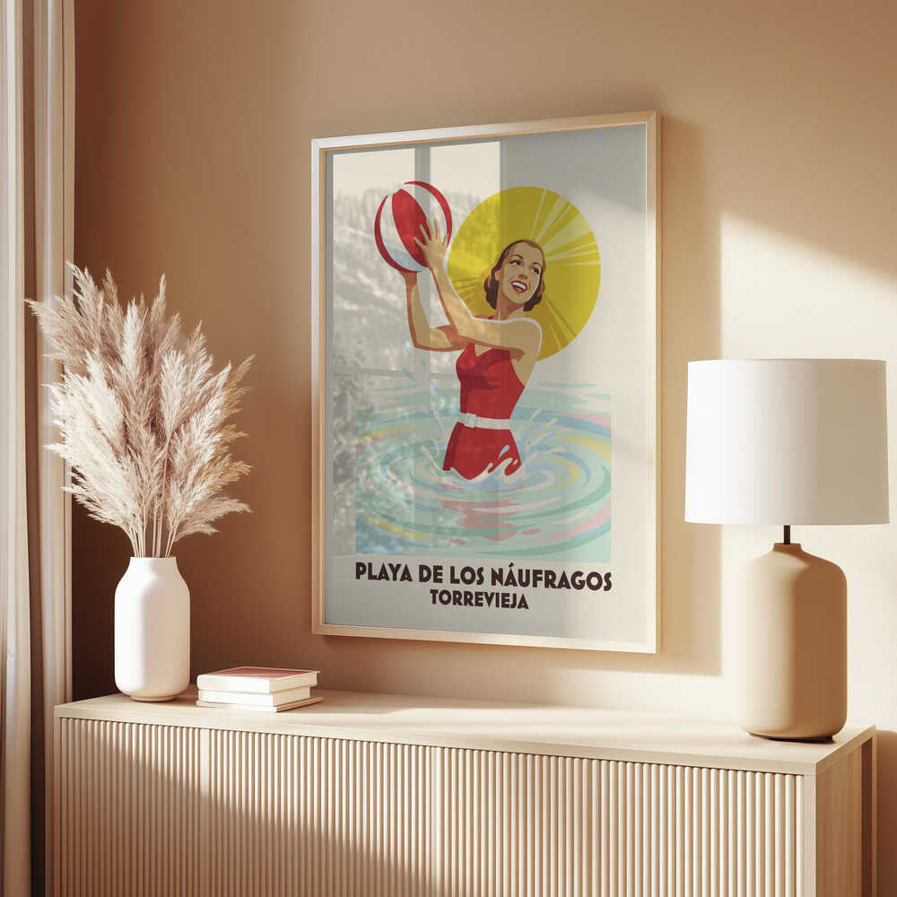 Retro Beach Ball Fun Poster