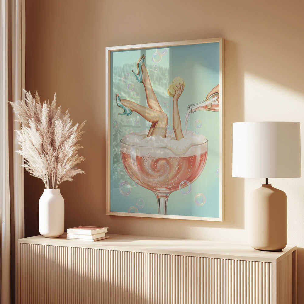 Champagne Bubble Bath Poster
