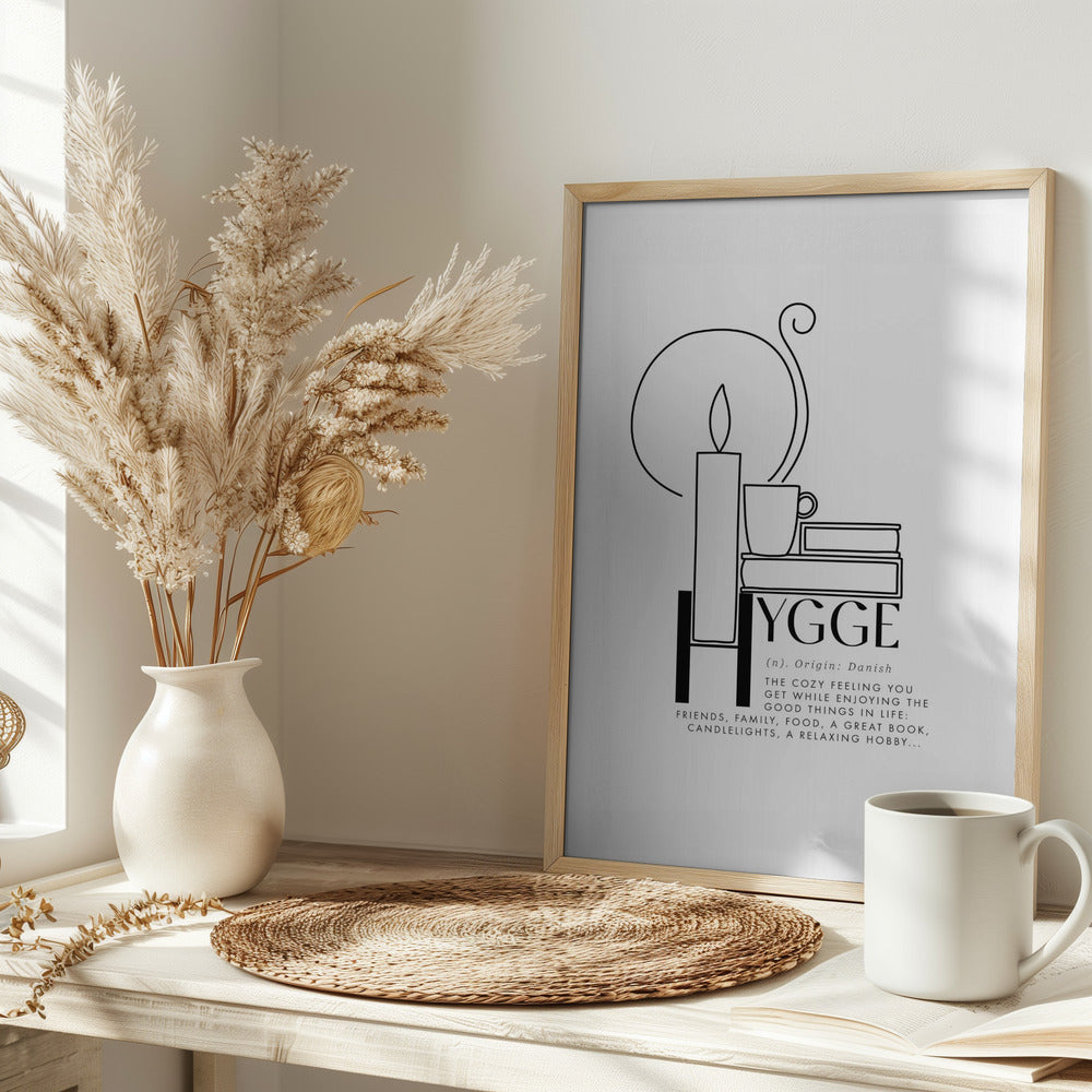 Illustrated hygge definition Poster