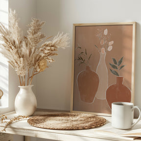 Set of Flower Vases Poster