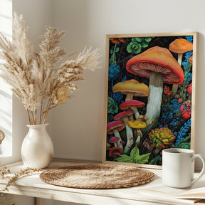 Nature 3 mushrooms Poster