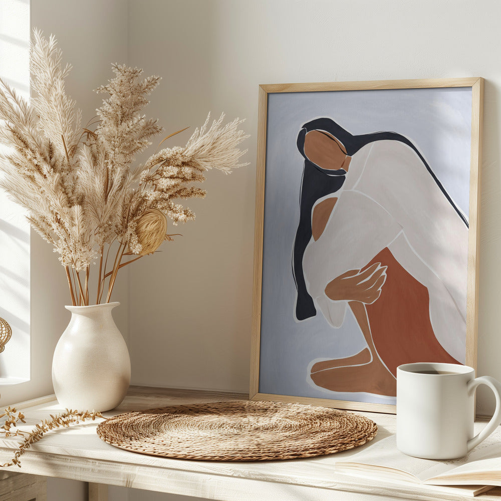 Woman Embracing Herself Print By Ivy Green Illustrations Poster