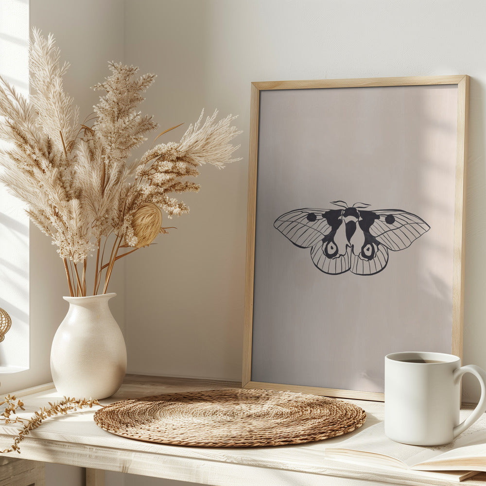 Moth Line Art Print By Ivy Green Illustrations 4 5 Ratio Poster