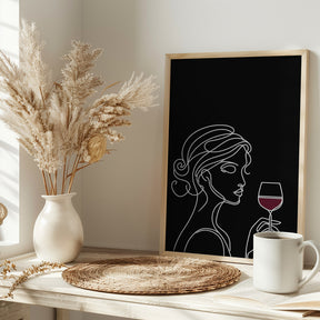 Woman and Wine On Black 3 Poster