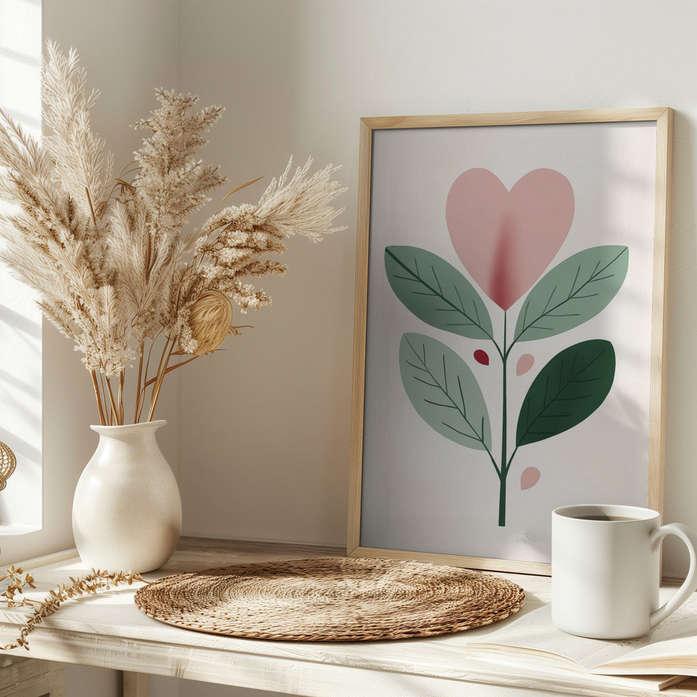 Heart Shaped Flower Poster