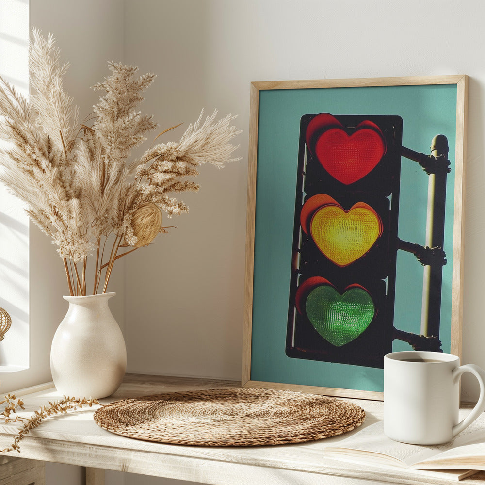 Traffic Light In Love Poster