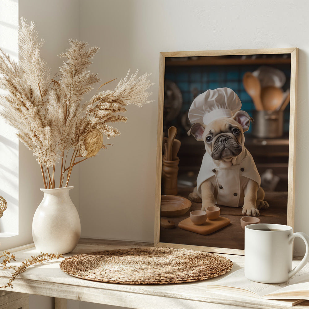 French Bulldog Puppy Chef Poster