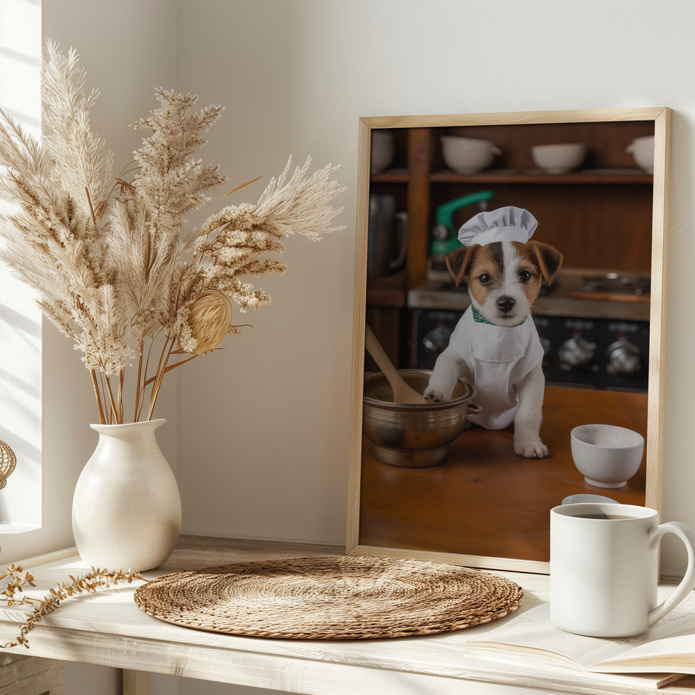 Jack Russell Puppy Chef Poster