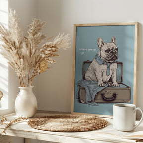 Frenchie Wants To Travel Poster