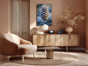 Frosty Pinecone Burst Poster