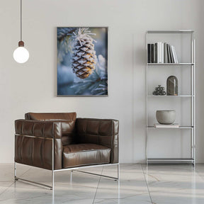 Frosty Pinecone Burst Poster