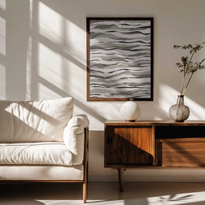 Monochrome Waves Poster