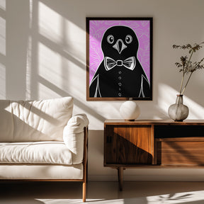 Penguin with bow tie Poster