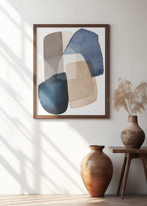 Blue Brown Blocks Poster