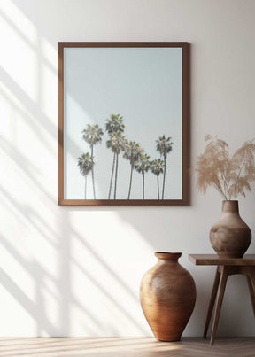 Blue Palm Trees Poster