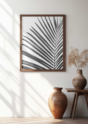 BW Palm Leaf Poster