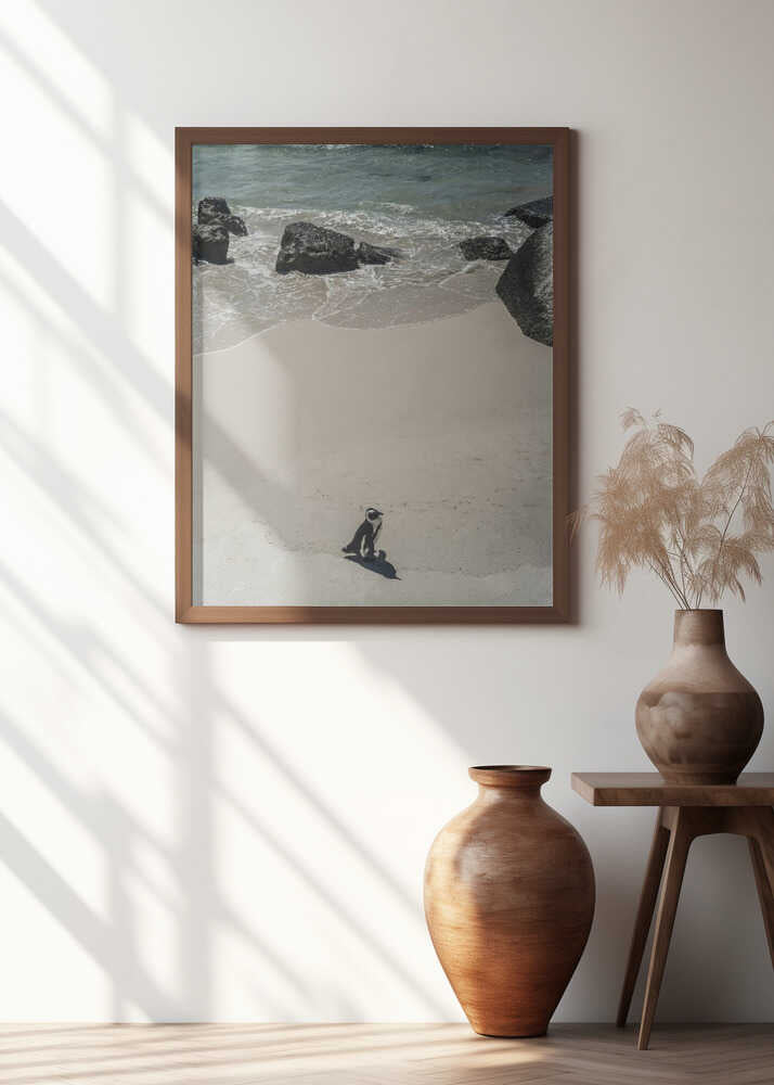 Lonely Beach Stroll Poster