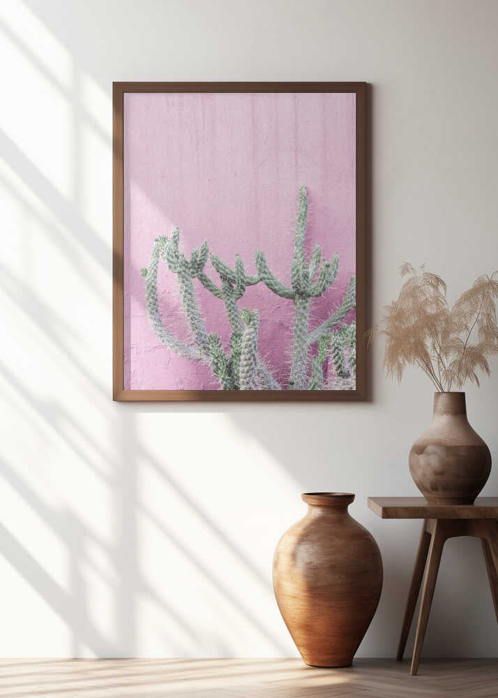 Cactus On Pink Poster