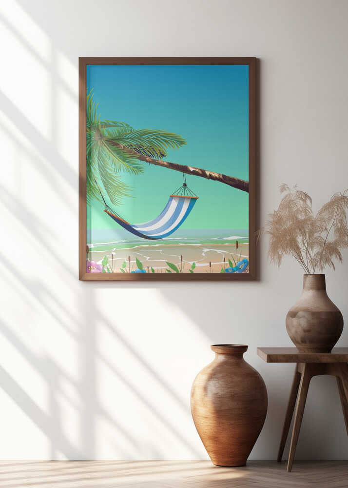 Hammock On A Beach Poster