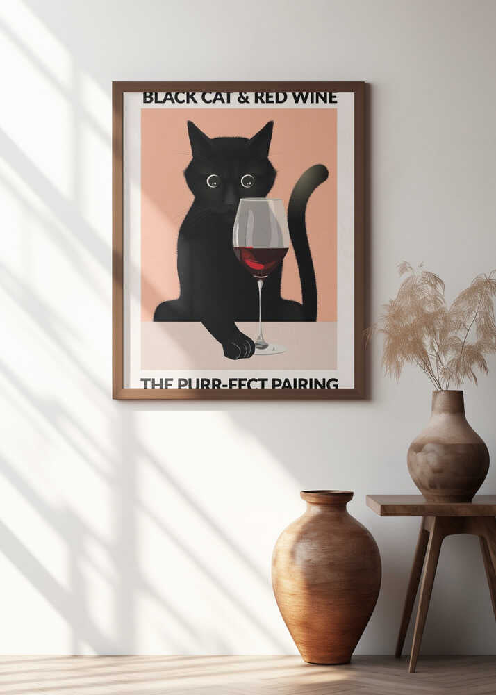 A4 Cat & Wine Purr Fect 01.png Poster