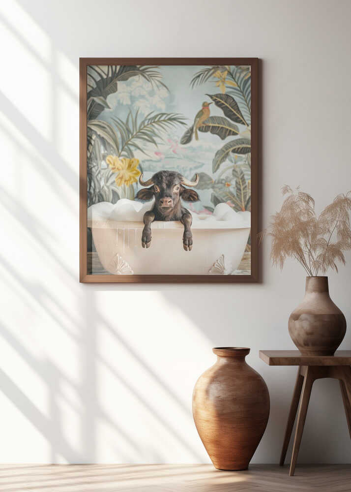 Tropical Buffalo Bath Poster