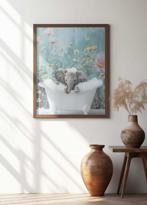 Blue Blossom Bath Poster