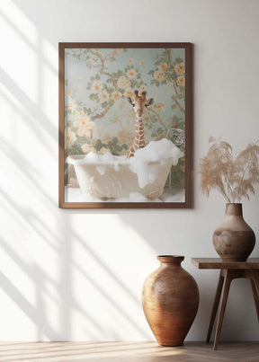 Giraffe Blossom Bath Poster