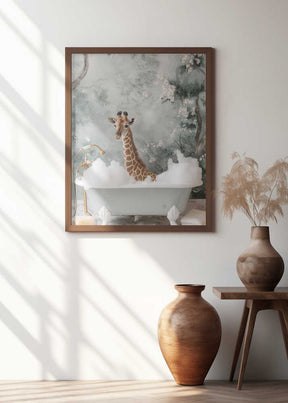 Giraffe Bubble Bliss Poster