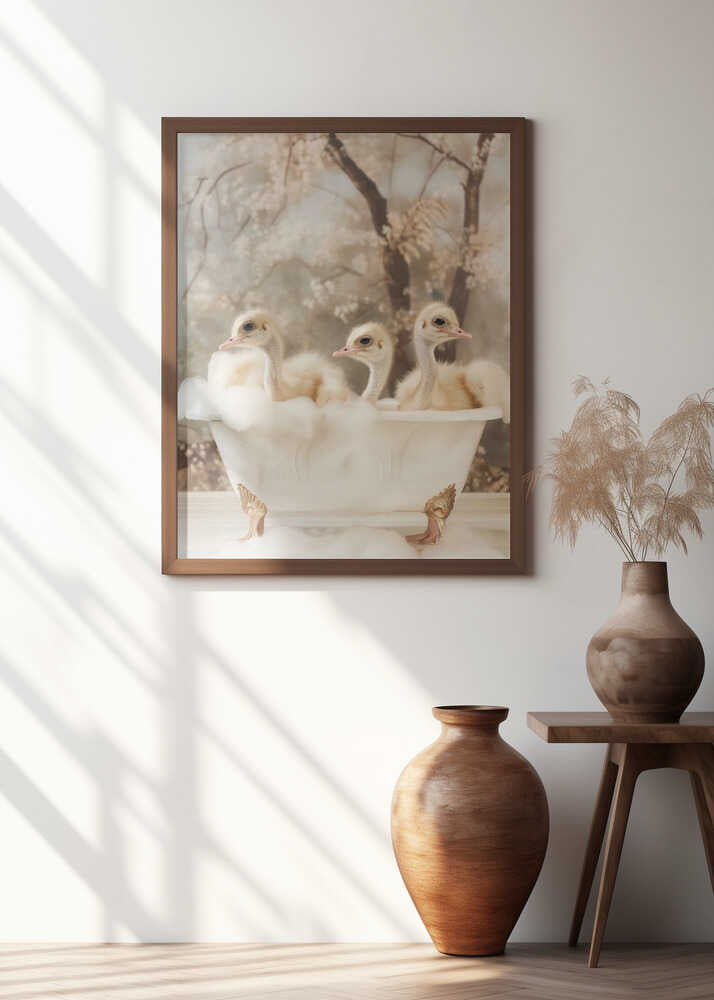 Bubbly Ostrich Trio Poster