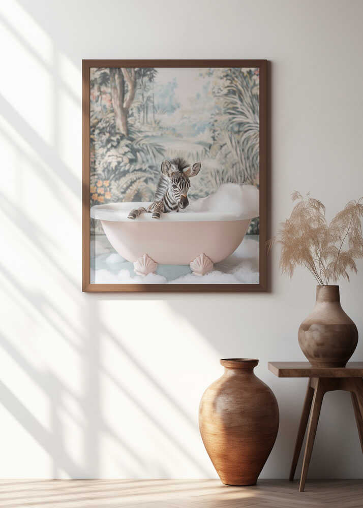 Zebra’s Bath Time Poster