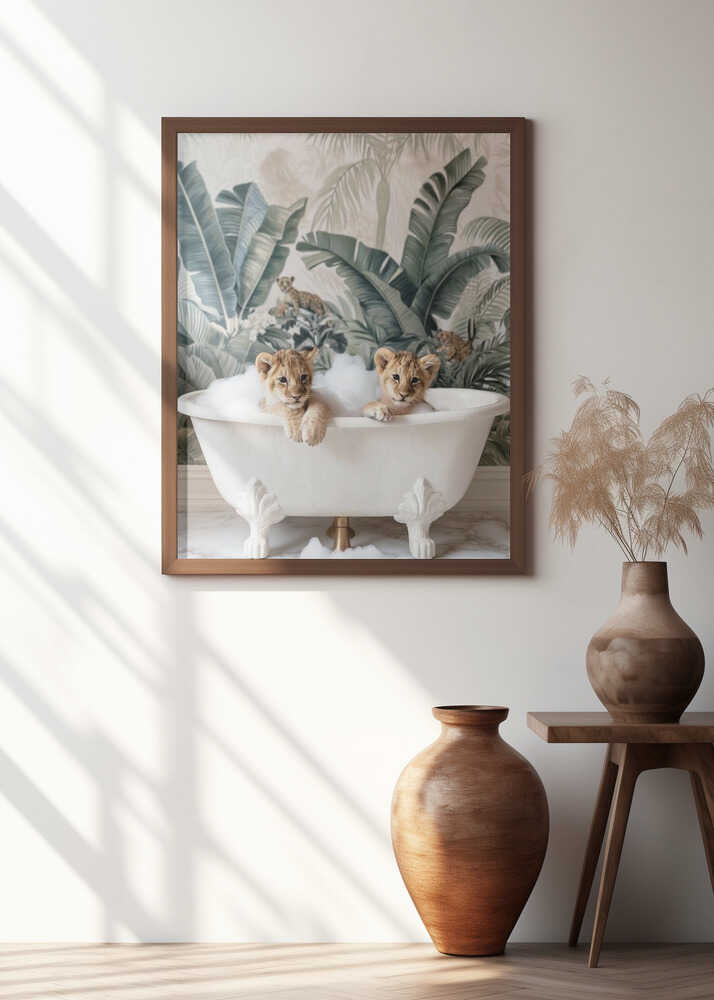 Tropical Lion Bath Poster