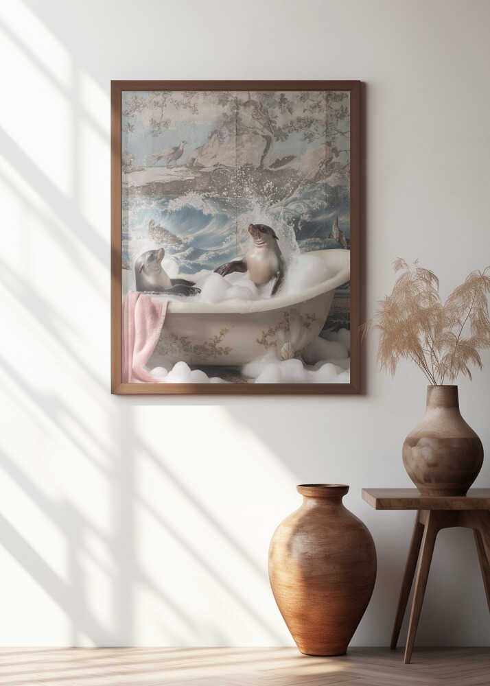 Splashing Seals Poster
