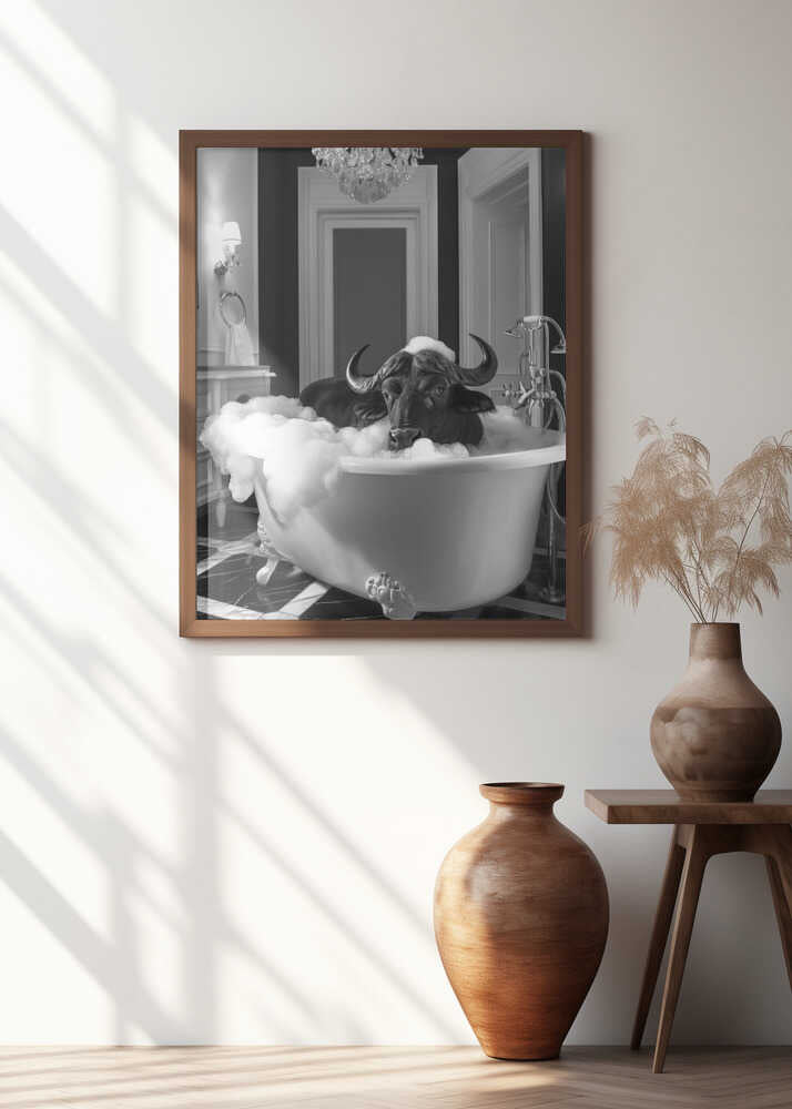 Curious Buffelo In the Tub Poster