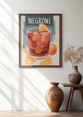 Vibrant Negroni Cocktail Poster