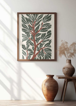 The Tree Branch with Green Leaves Poster