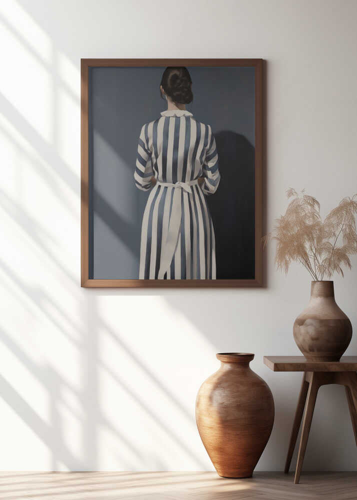 The Girl In Blue and White Striped Dress Poster