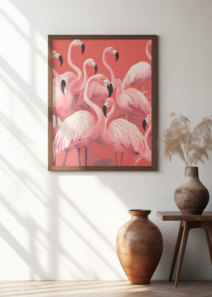 Vibrant Pink Flamingos Poster