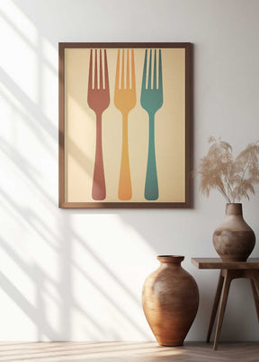 Colorful Fork Trio Poster