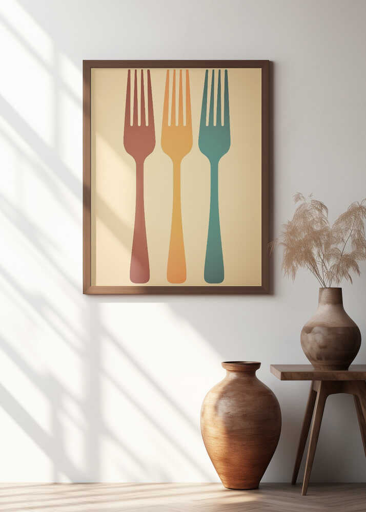 Colorful Fork Trio Poster