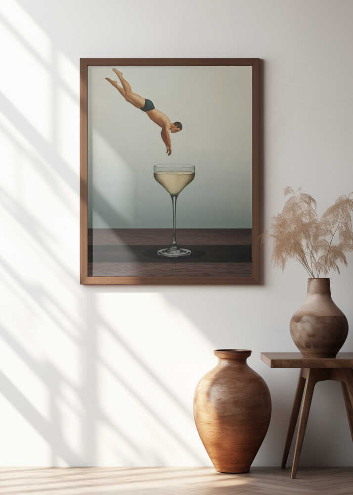 Champagne Dive Poster